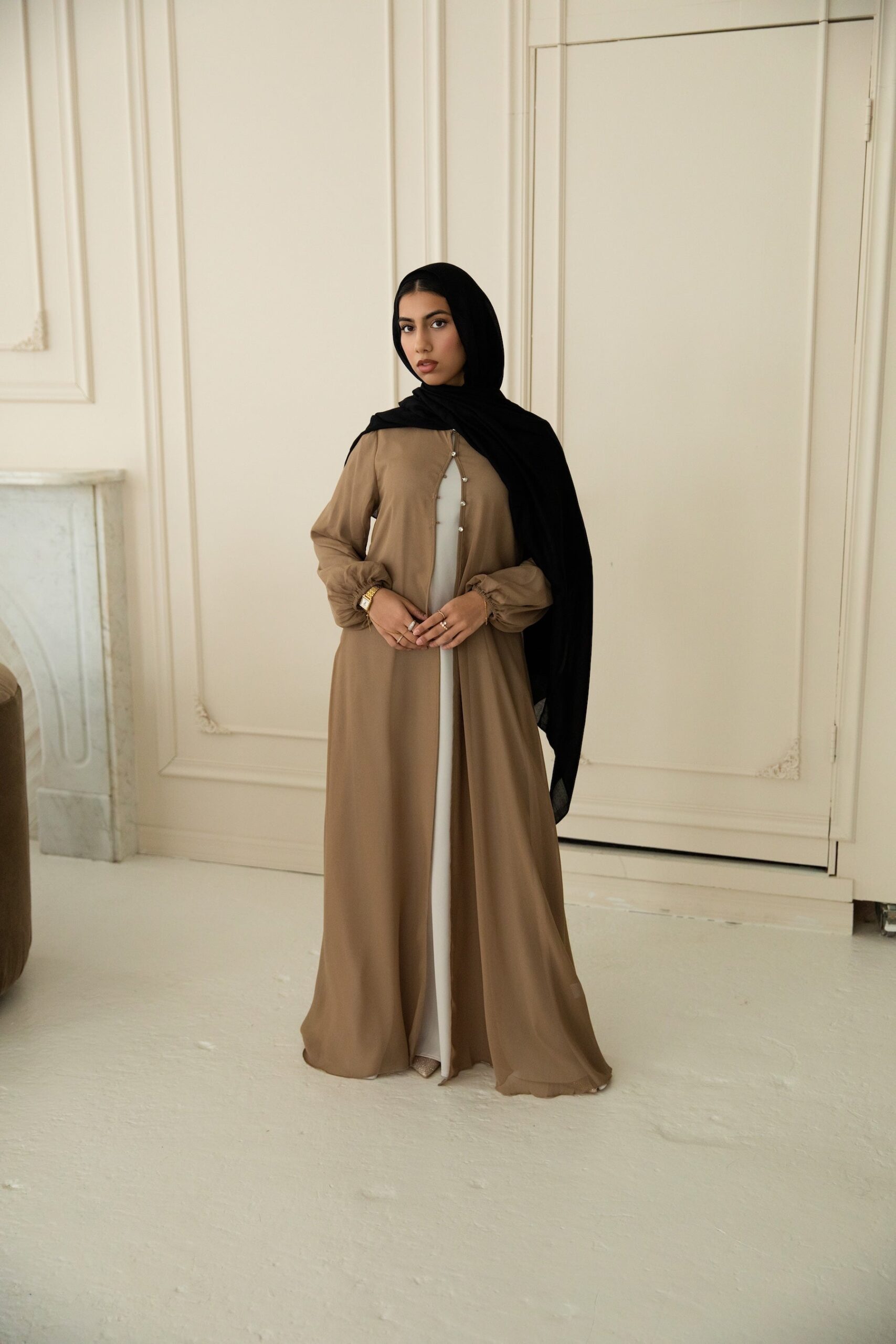 Hawa Chiffon Cardigan - Creme Brulee - Image 3