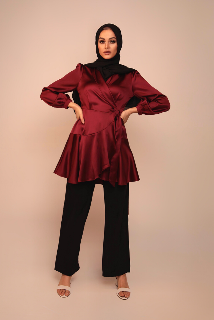 Mila Wrap Tunic - Ruby - الصورة 3