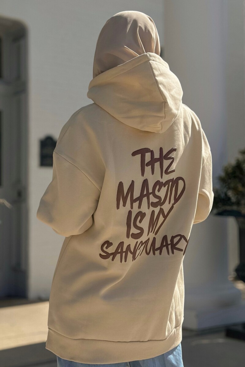 The Masjid Is My Sanctuary Hoodie - Classic Tan