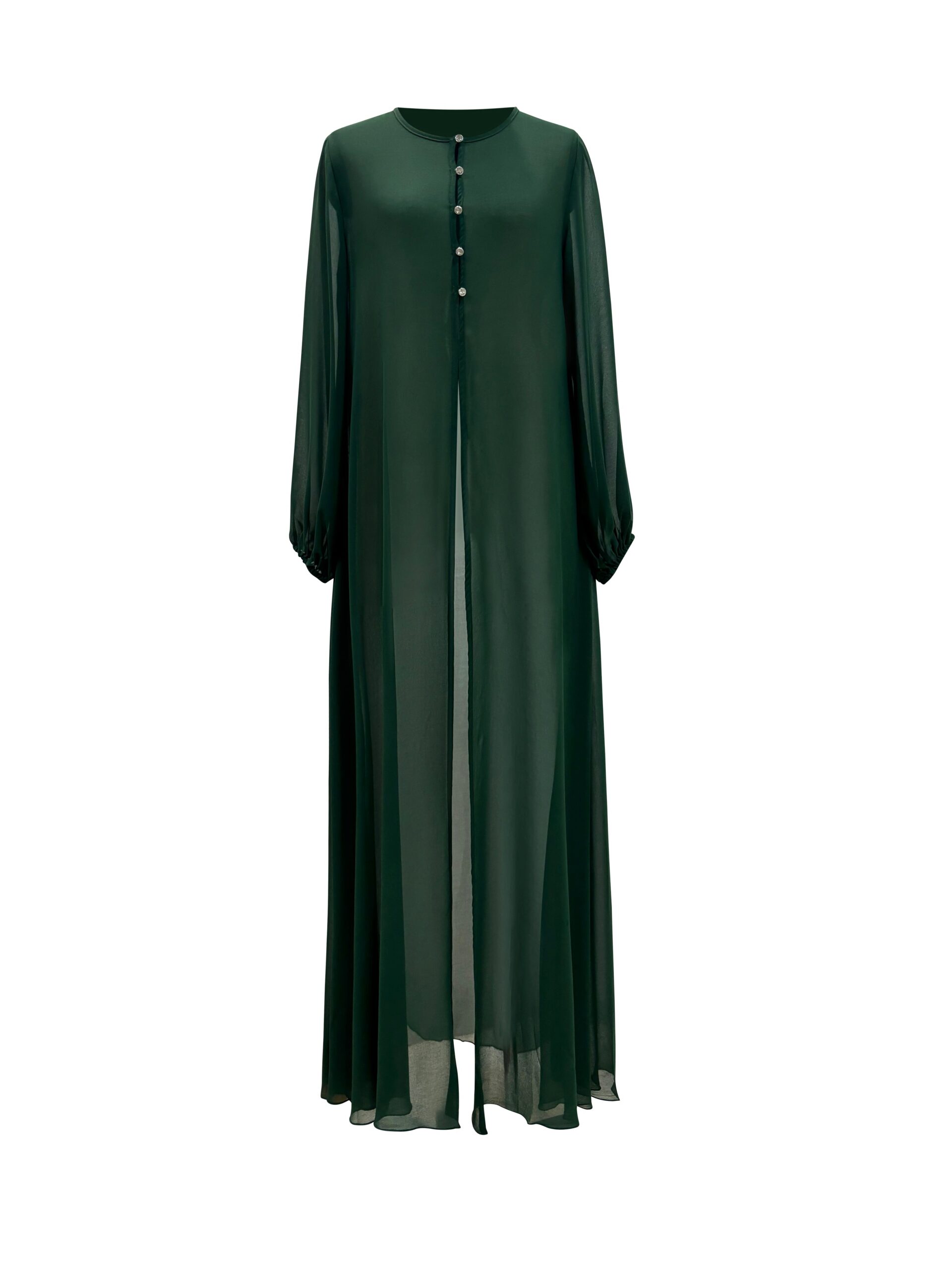 Hawa Chiffon Cardigan - Evergreen - Image 2