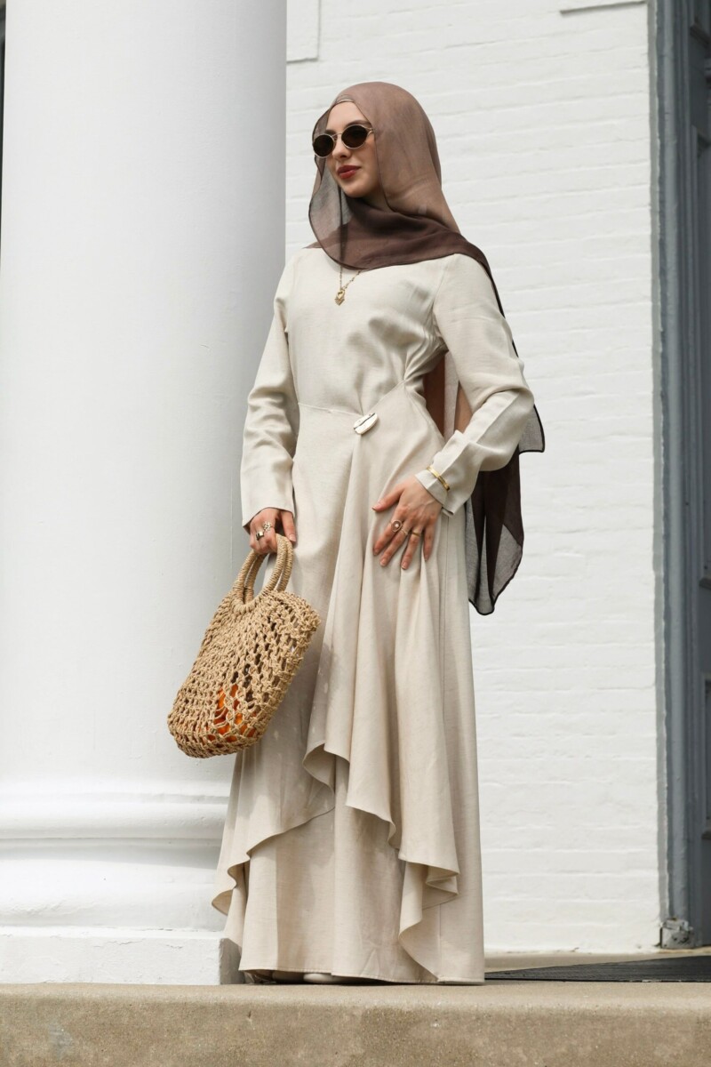 Aurelia Linen Convertible Dress - Wheat