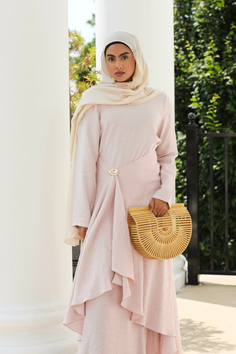 Aurelia Linen Convertible Dress - Blush