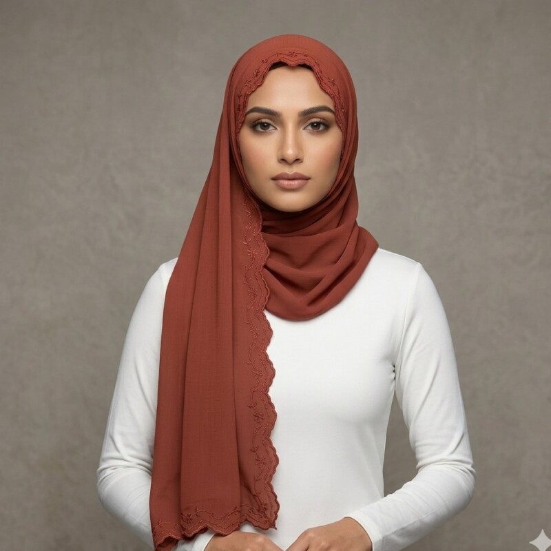 Korean Chiffon Embroidered Hijab